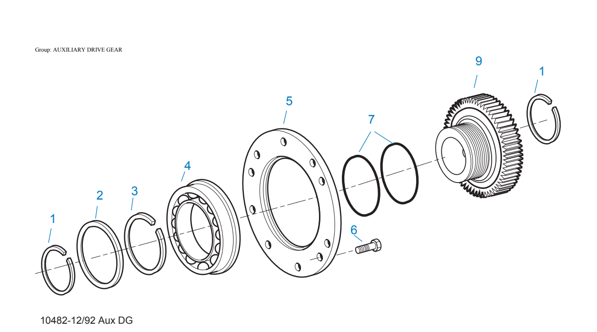 Eaton Fuller RTO-14109A-ATE Auxiliary Drive Gear exploded-view diagram