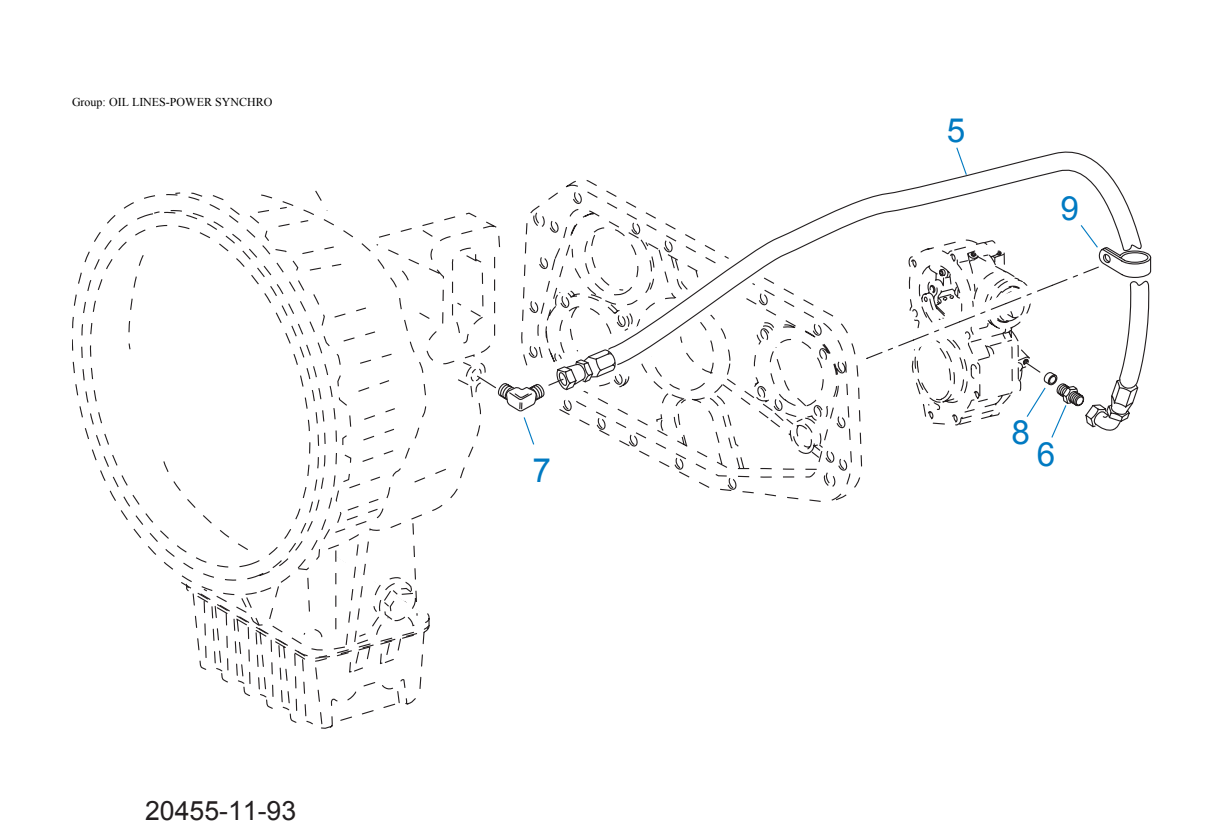 Eaton Fuller RTO-14109A-ATS Oil Lines-Power Synchro exploded-view diagram