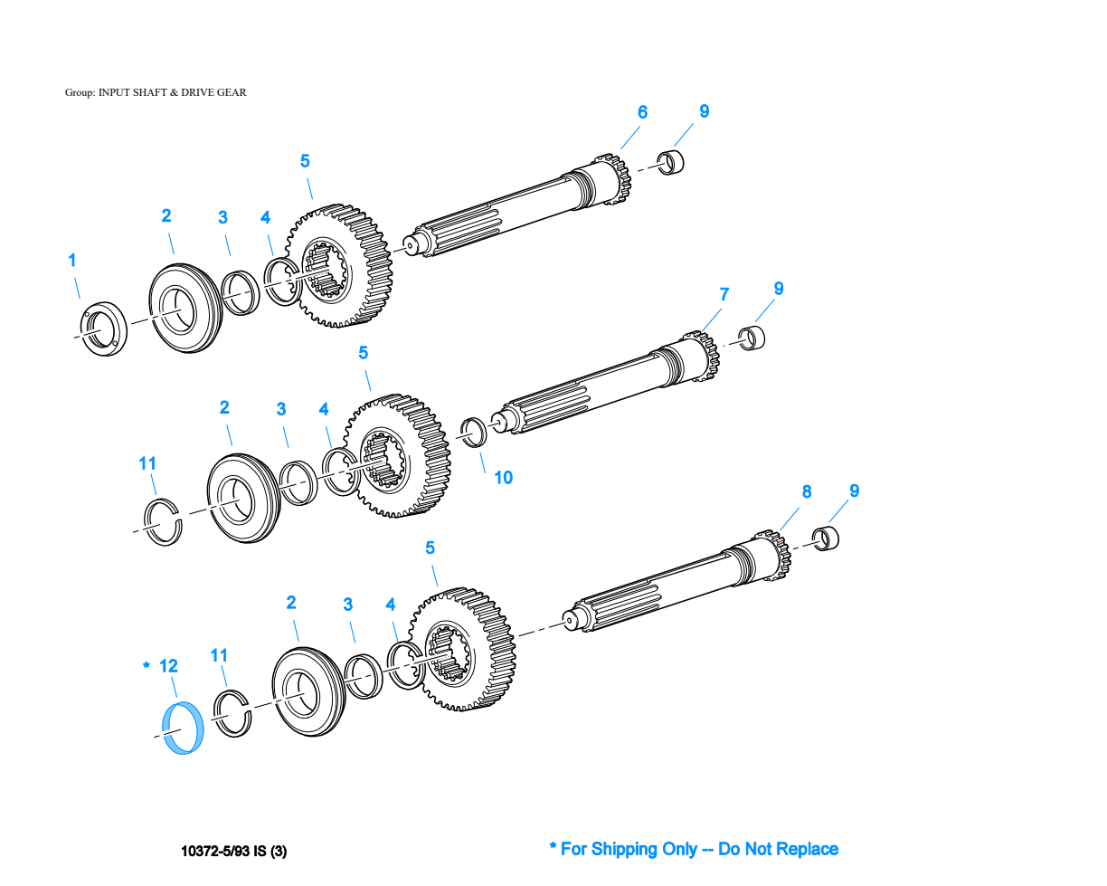 Eaton Fuller RTO-14608LL Input Shaft & Drive Gear exploded-view diagram