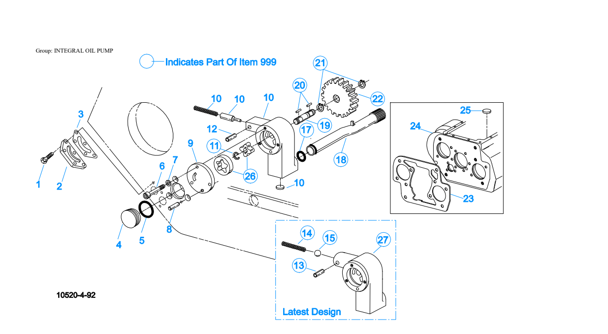 Eaton Fuller RTO-14608LL Integral Oil Pump exploded-view diagram
