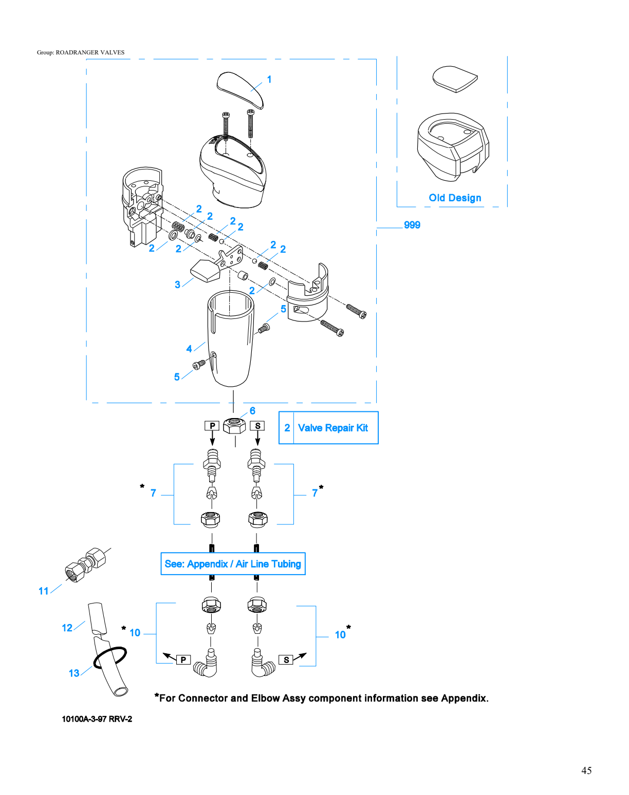 Eaton Fuller RTO-14608LL Roadranger Valves exploded-view diagram