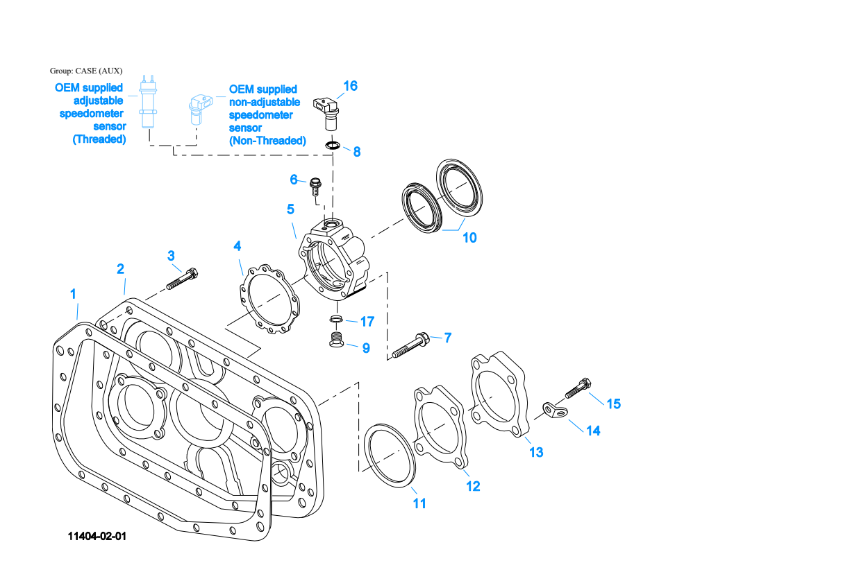 Eaton Fuller RTO-14710C-AS2 Case (Aux) exploded-view diagram