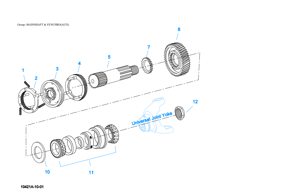 Eaton Fuller RTO-14910C-AS2 Mainshaft & Synchro(Aux) exploded-view diagram