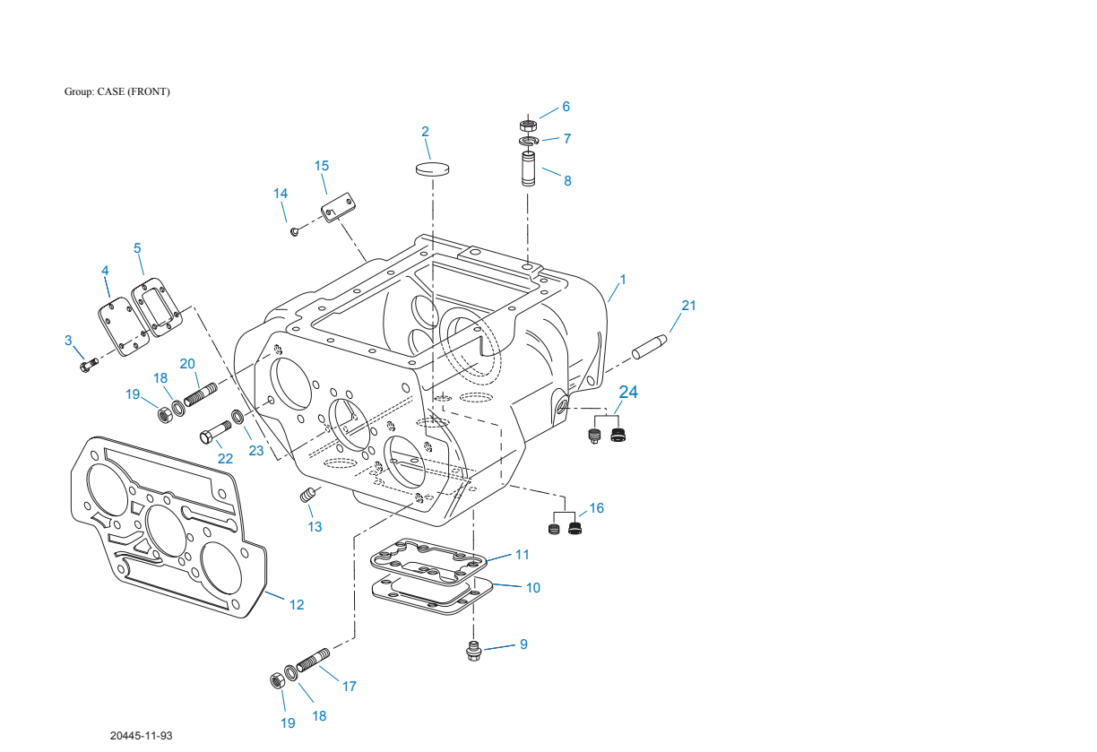 Eaton Fuller RTO-16109A-AT Case (Front) exploded-view diagram