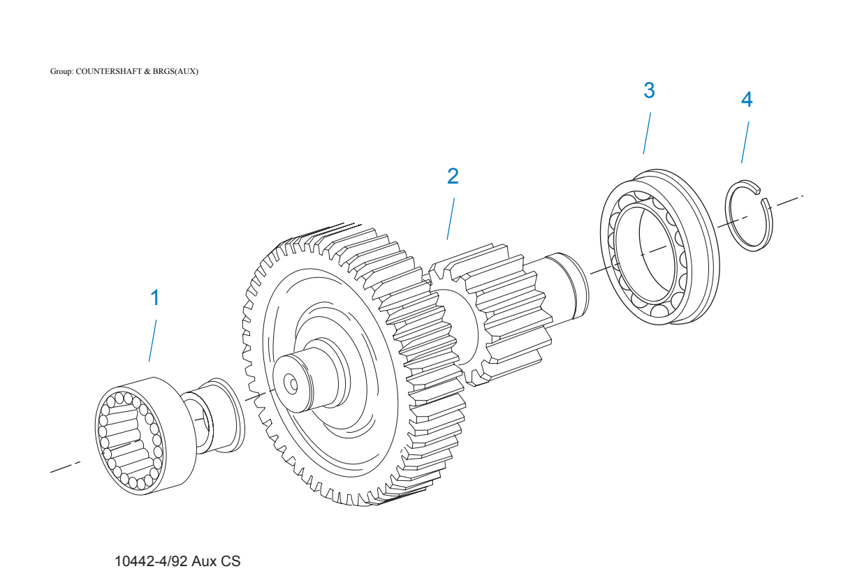 Eaton Fuller RTO-16109A-AT Countershaft & Brgs(Aux) exploded-view diagram