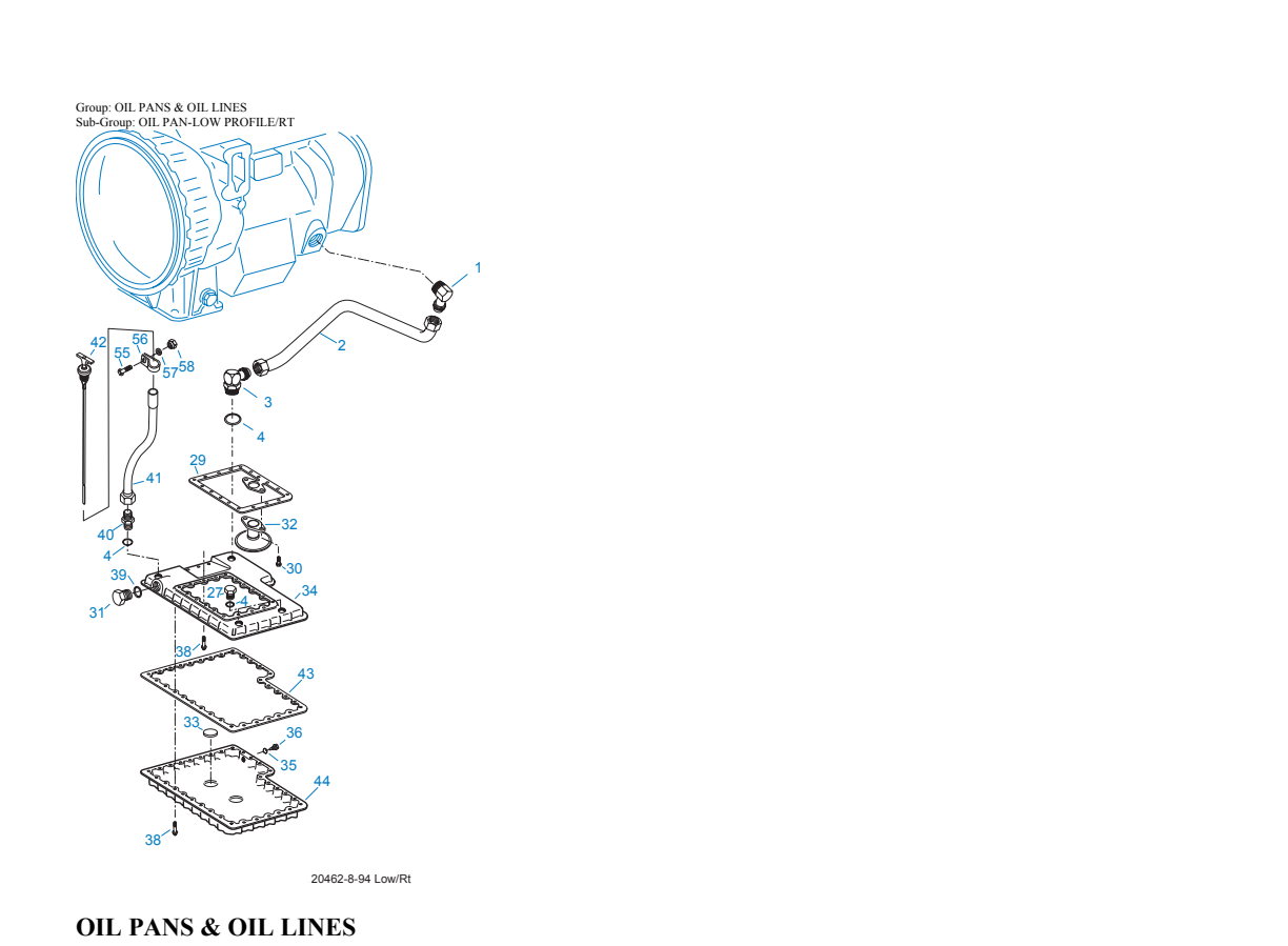 Eaton Fuller RTO-16109A-AT Oil Pans & Oil Lines exploded-view diagram