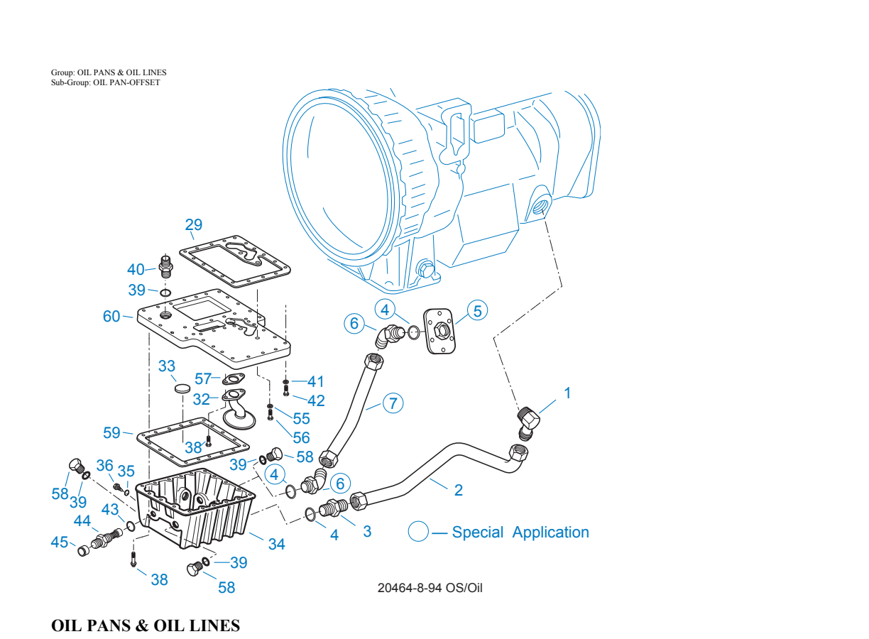 Eaton Fuller RTO-16109A-AT Oil Pans & Oil Lines exploded-view diagram
