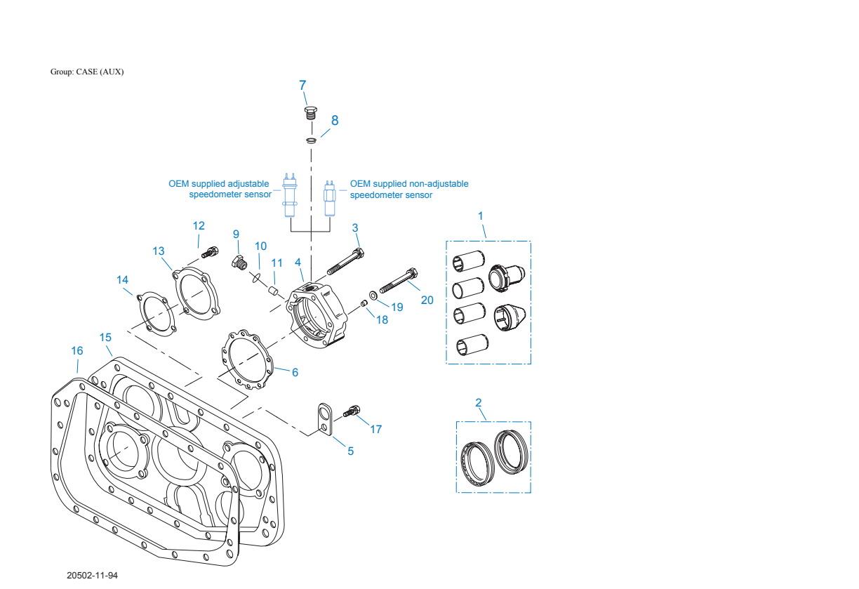 Eaton Fuller RTO-16109A-AT Case (Aux) exploded-view diagram