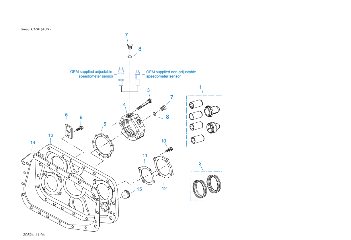 Eaton Fuller RTO-16109B-ATE Case (Aux) exploded-view diagram