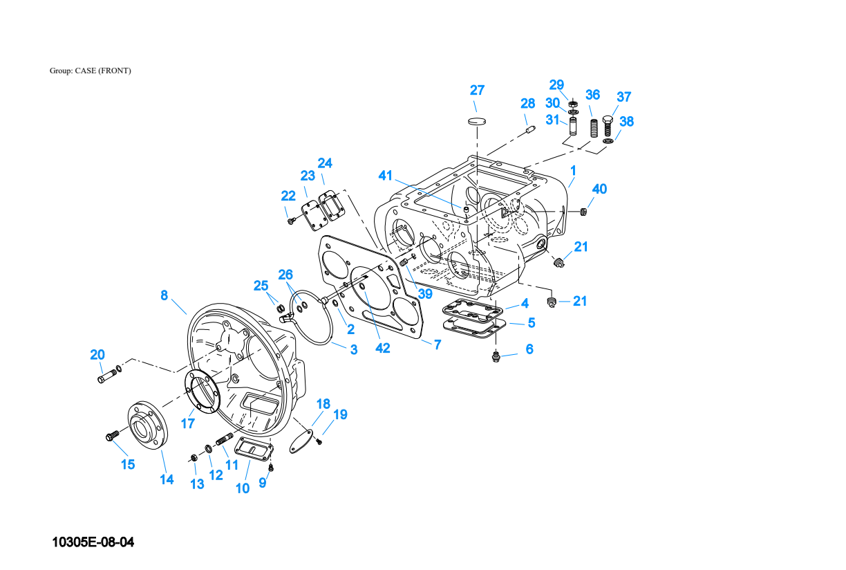 Eaton Fuller RTO-16910B-DM3 Case (Front) exploded-view diagram