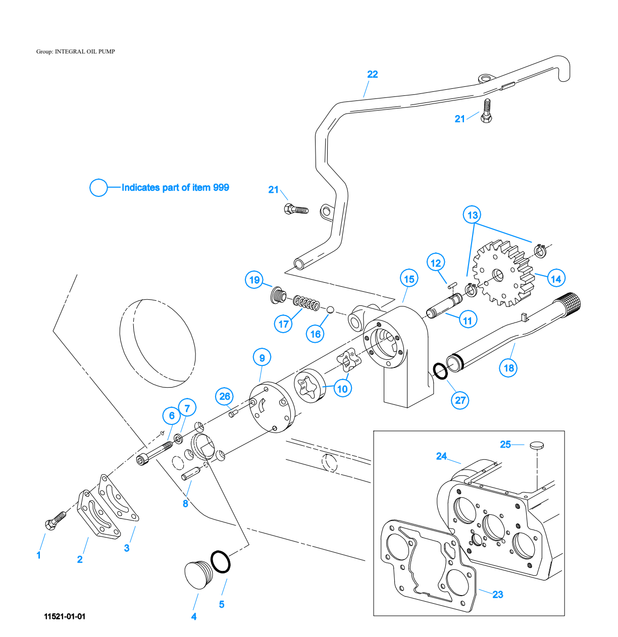 Eaton Fuller RTO-16910C-AS3 Integral Oil Pump exploded-view diagram