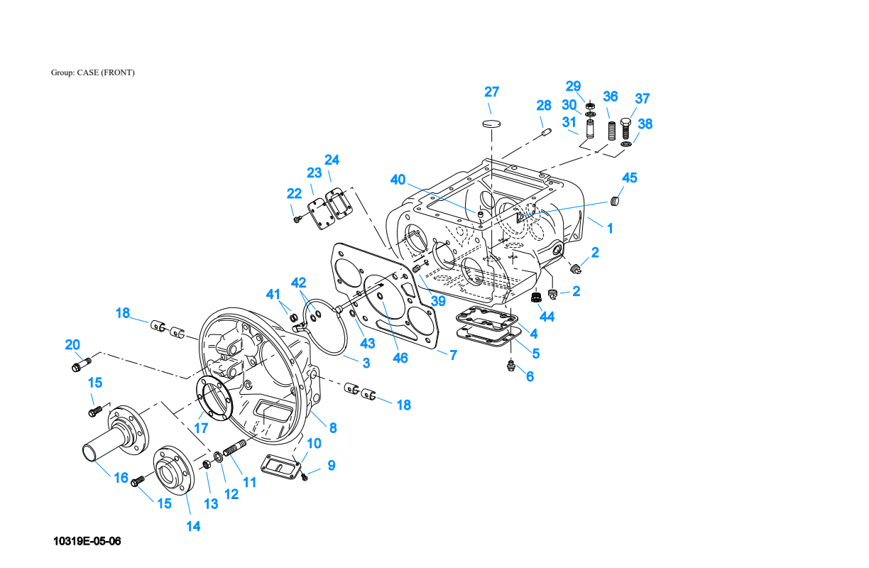 Eaton Fuller RTO-16910C-AS3 Case (Front) exploded-view diagram