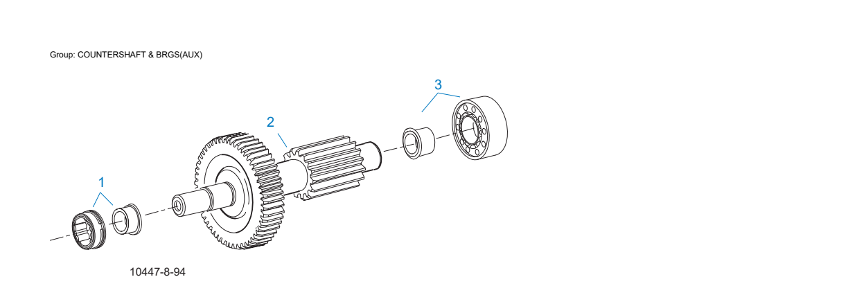 Diagrama de despiece: Contraflecha y baleros (auxiliar), Eaton Fuller RTO-6610