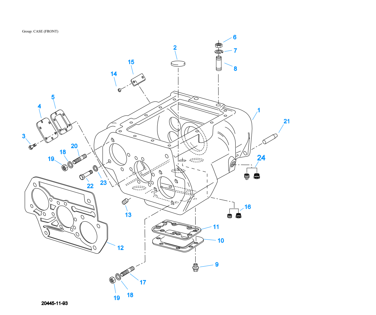 Eaton Fuller RTO-9109A-AT Case (Front) exploded-view diagram
