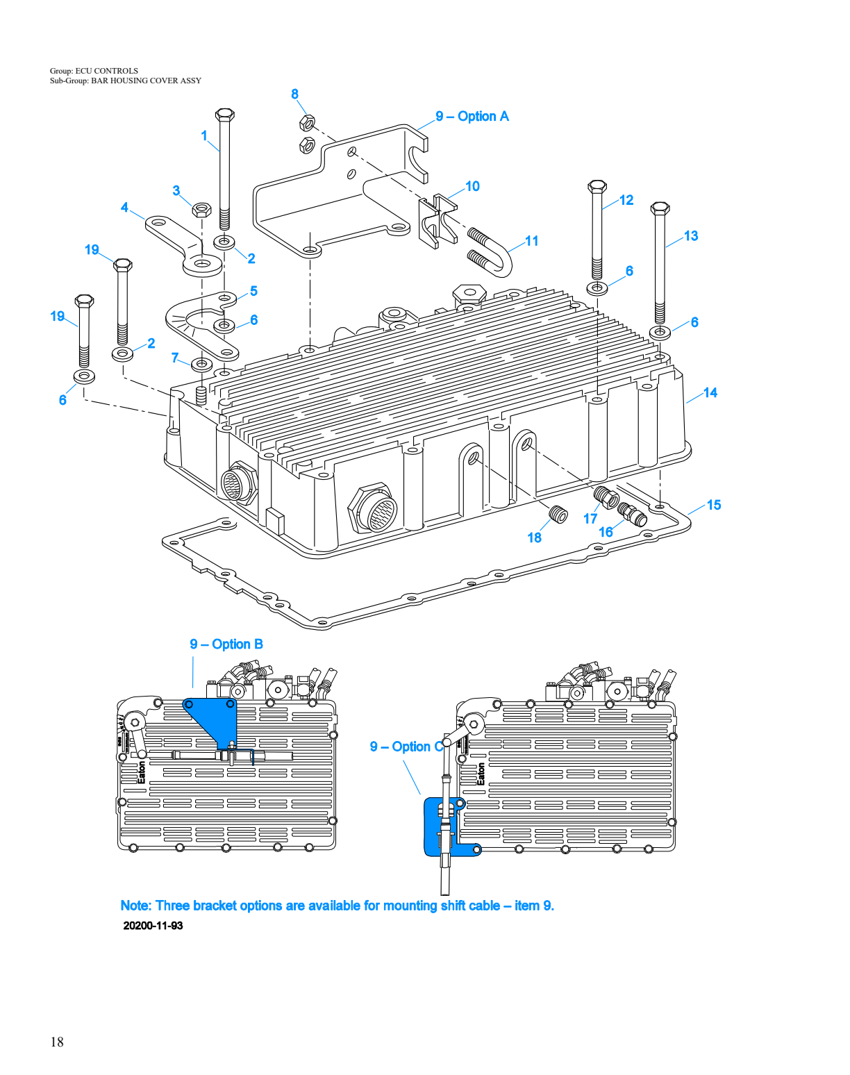 Eaton Fuller RTO-9109A-AT Ecu Controls exploded-view diagram