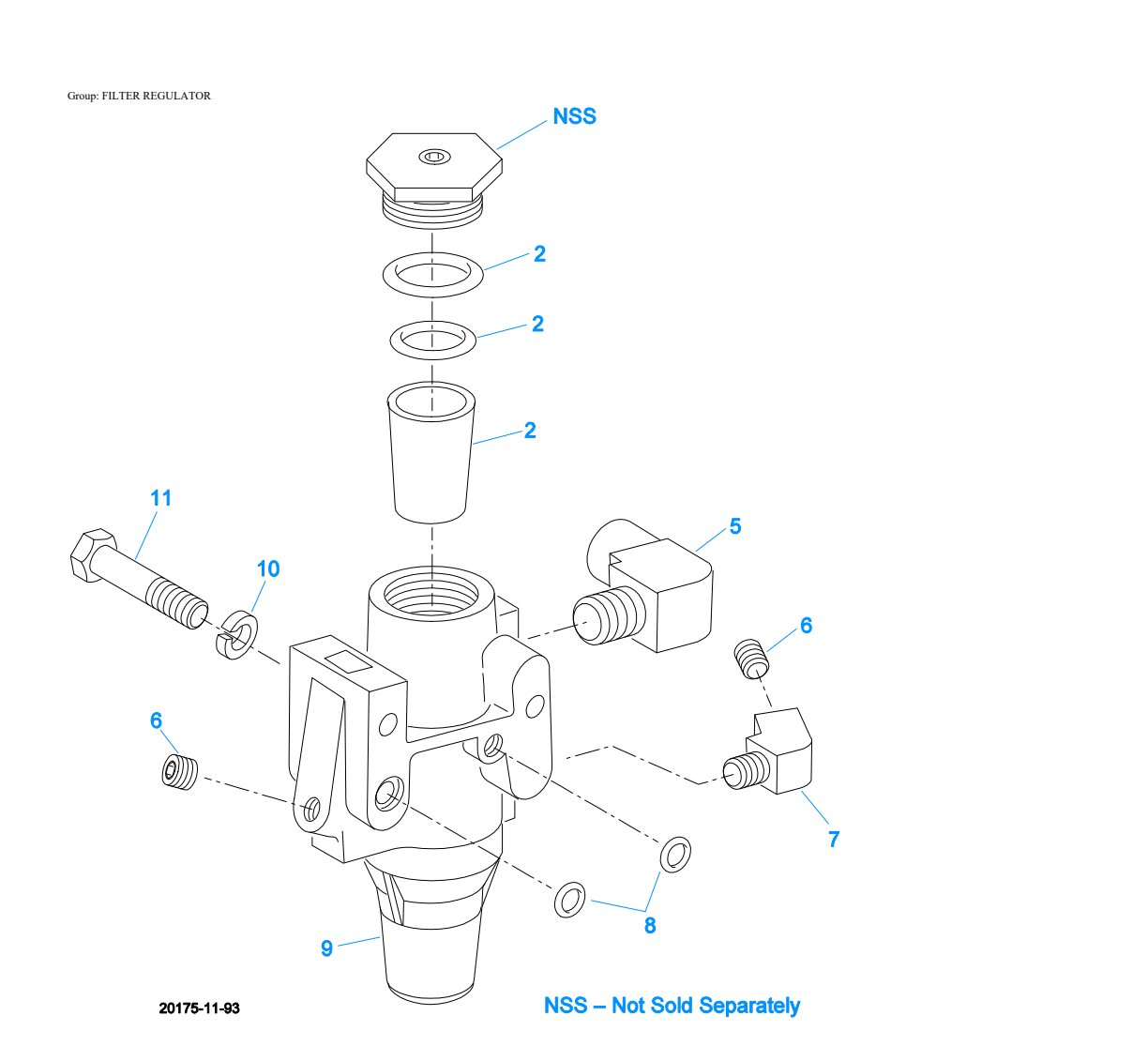 Eaton Fuller RTO-9109A-AT Filter Regulator exploded-view diagram
