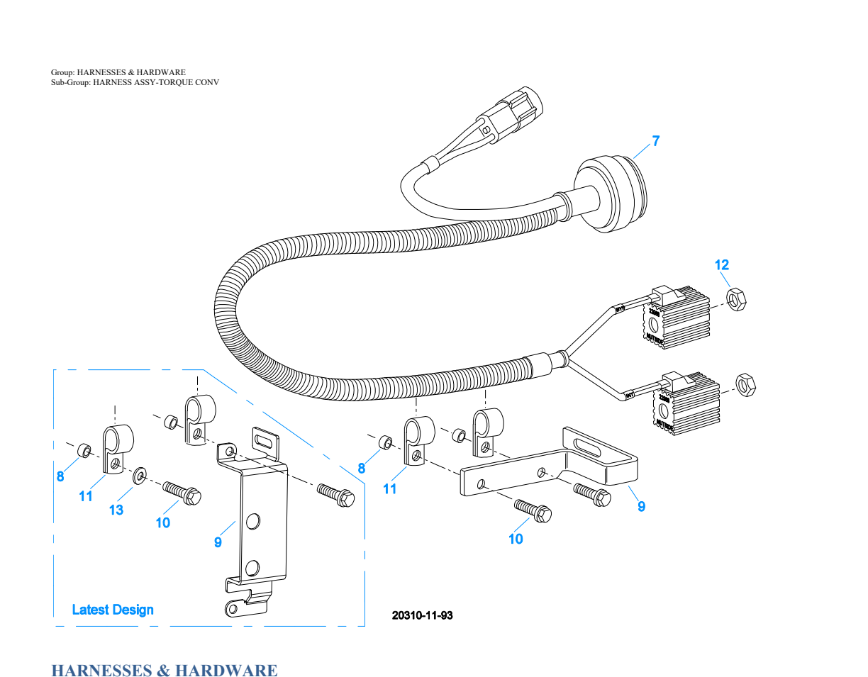 Eaton Fuller RTO-9109A-AT Harnesses & Hardware exploded-view diagram