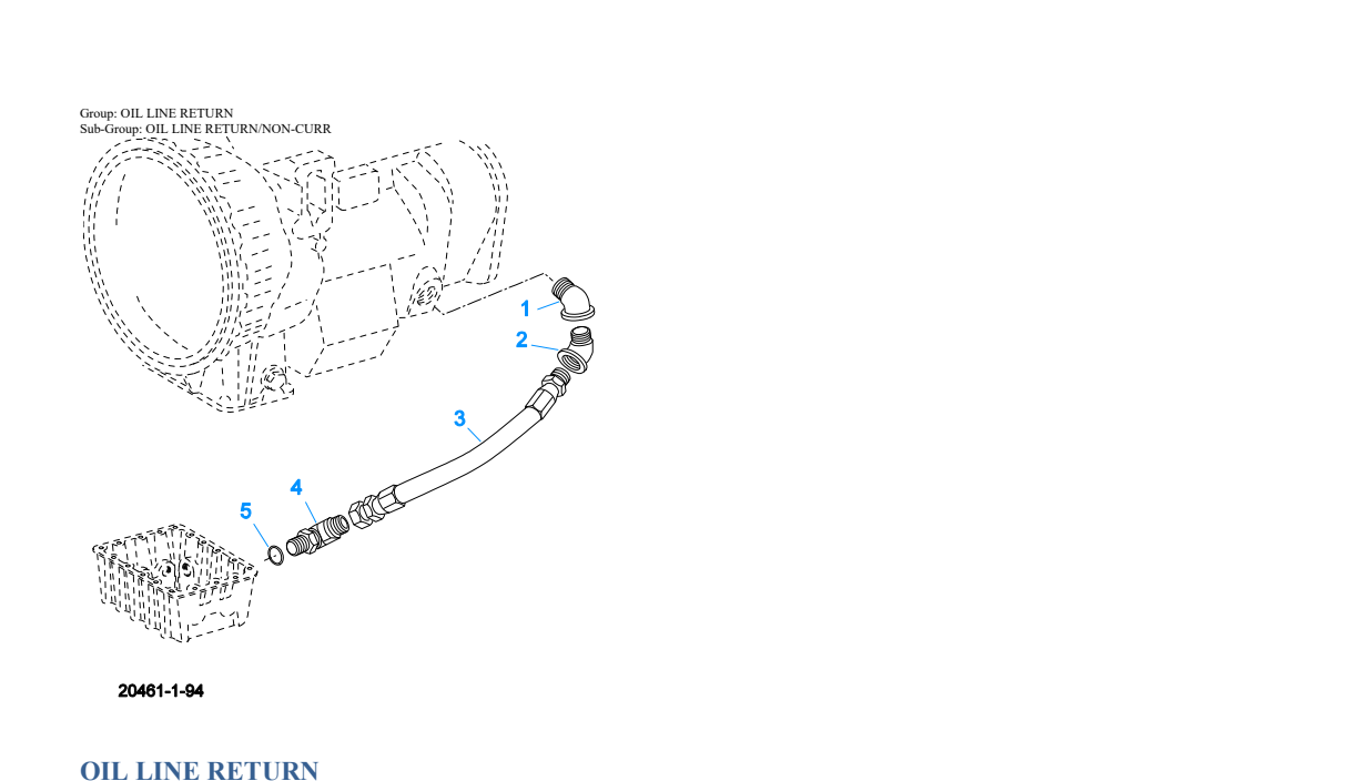Eaton Fuller RTO-9109A-AT Oil Line Return exploded-view diagram