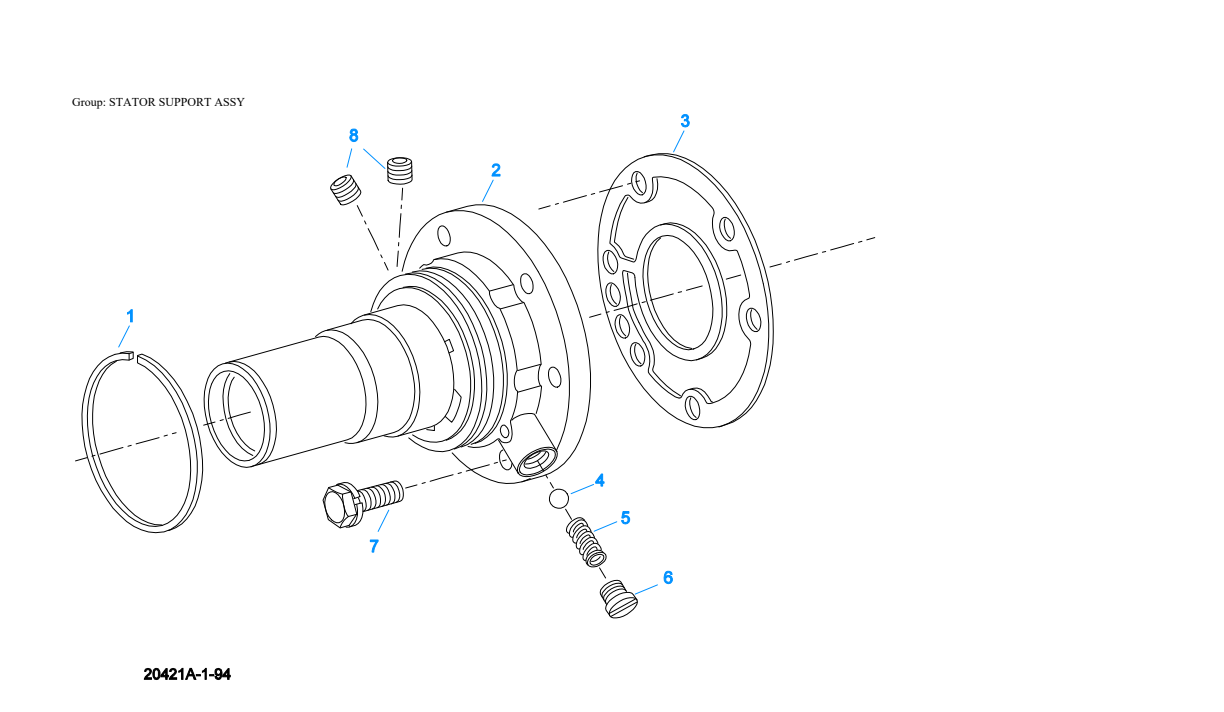 Eaton Fuller RTO-9109A-AT Stator Support Assy exploded-view diagram