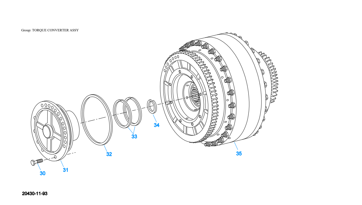 Eaton Fuller RTO-9109A-AT Torque Converter Assy exploded-view diagram