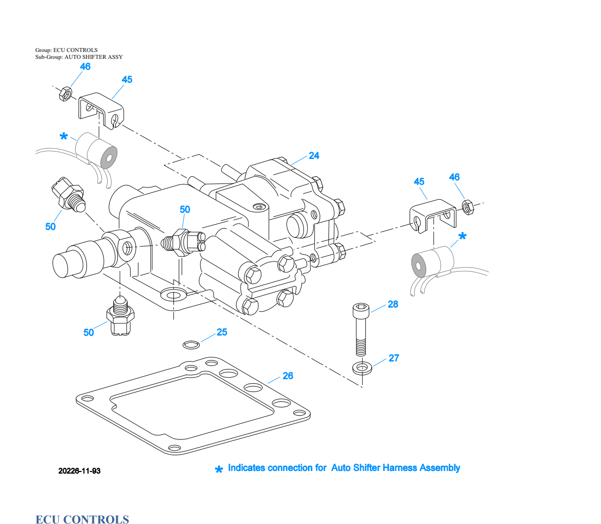 Eaton Fuller RTO-9109B-AT Ecu Controls exploded-view diagram