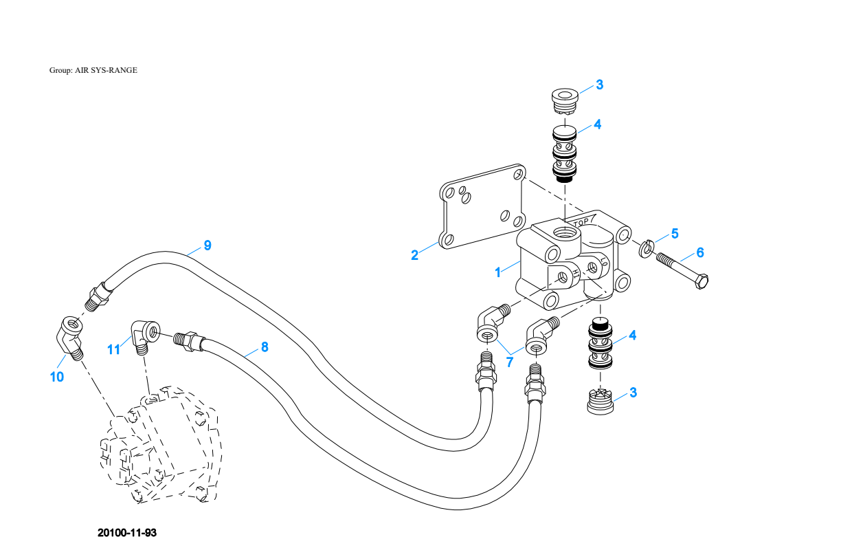 Eaton Fuller RTO-9109B-AT Air Sys-Range exploded-view diagram