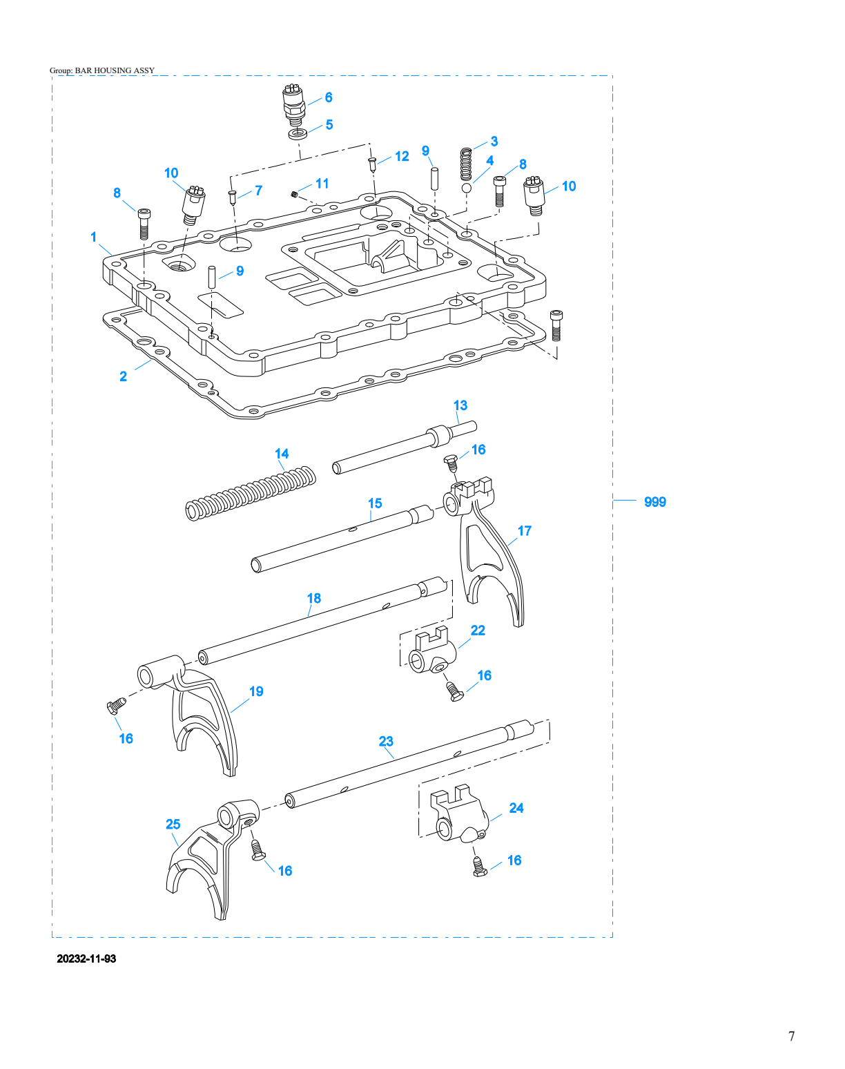 Eaton Fuller RTO-9109B-AT Bar Housing Assy exploded-view diagram