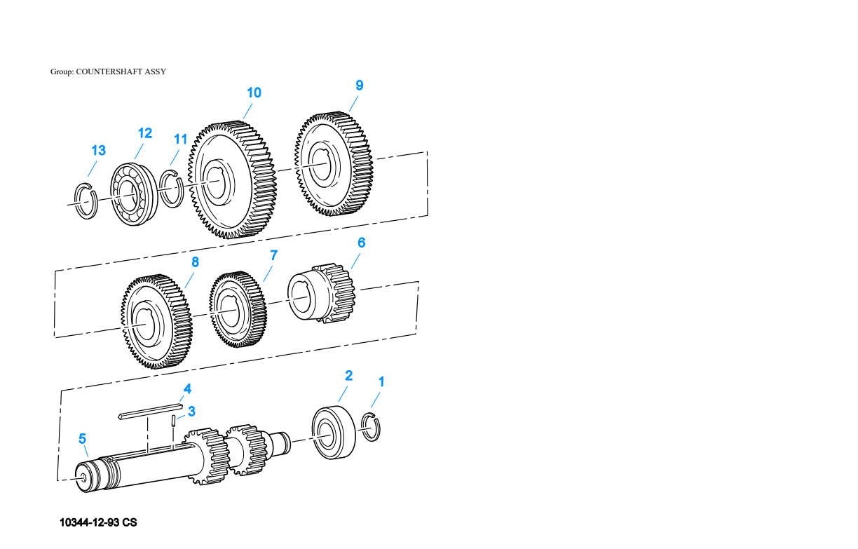 Eaton Fuller RTOF-11607L Countershaft Assy exploded-view diagram