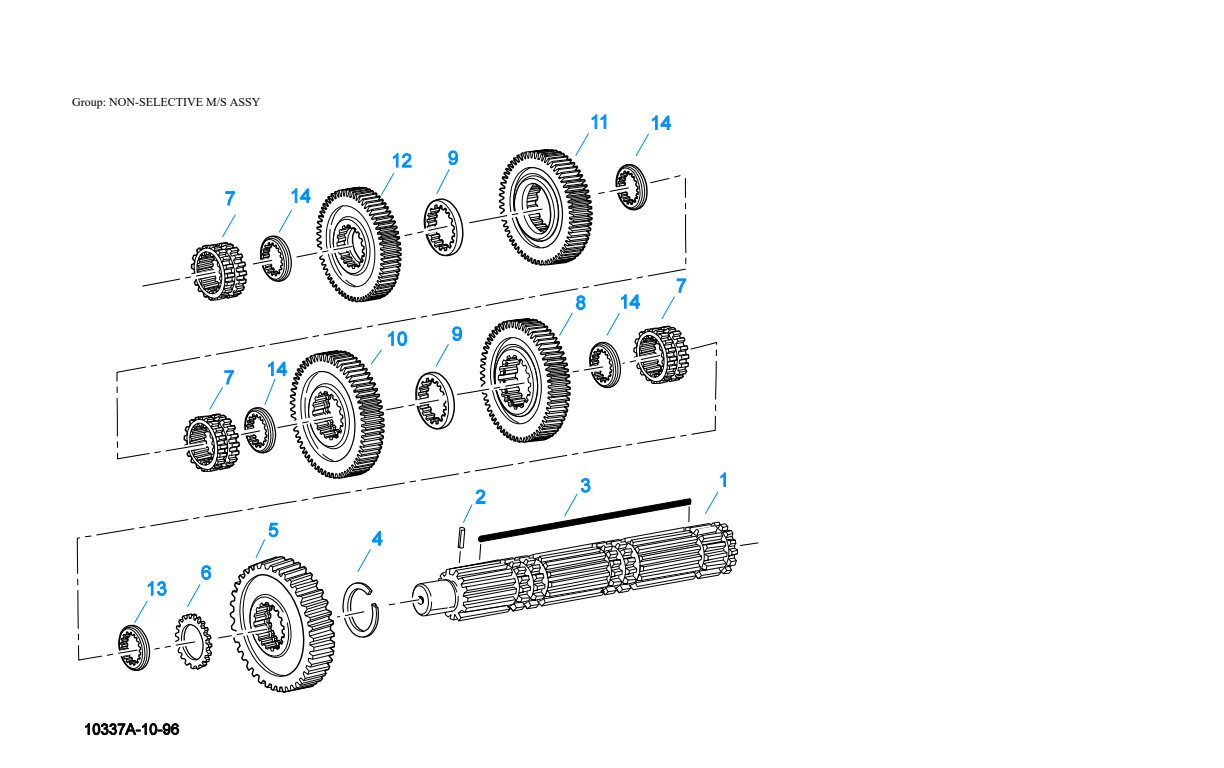 Eaton Fuller RTOF-14613 Non-Selective M/S Assy exploded-view diagram
