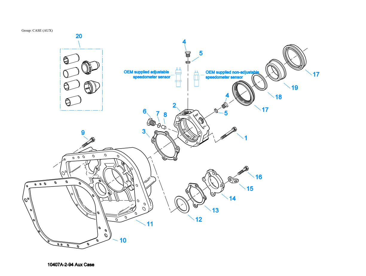 Eaton Fuller RTOF-14709MLL Case (Aux) exploded-view diagram