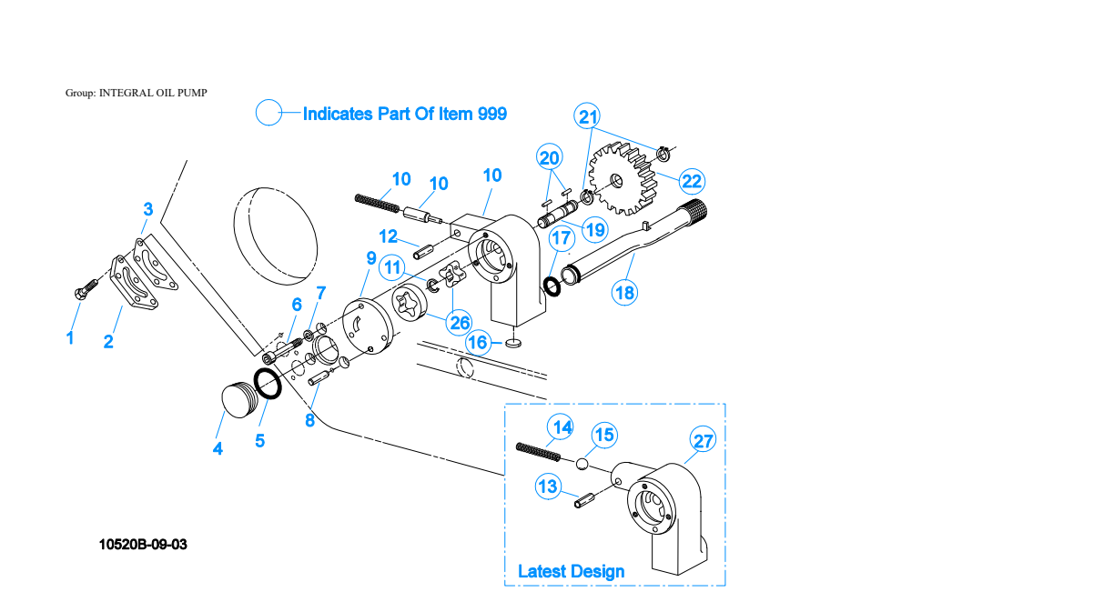 Eaton Fuller RTOF-14908LL Integral Oil Pump exploded-view diagram