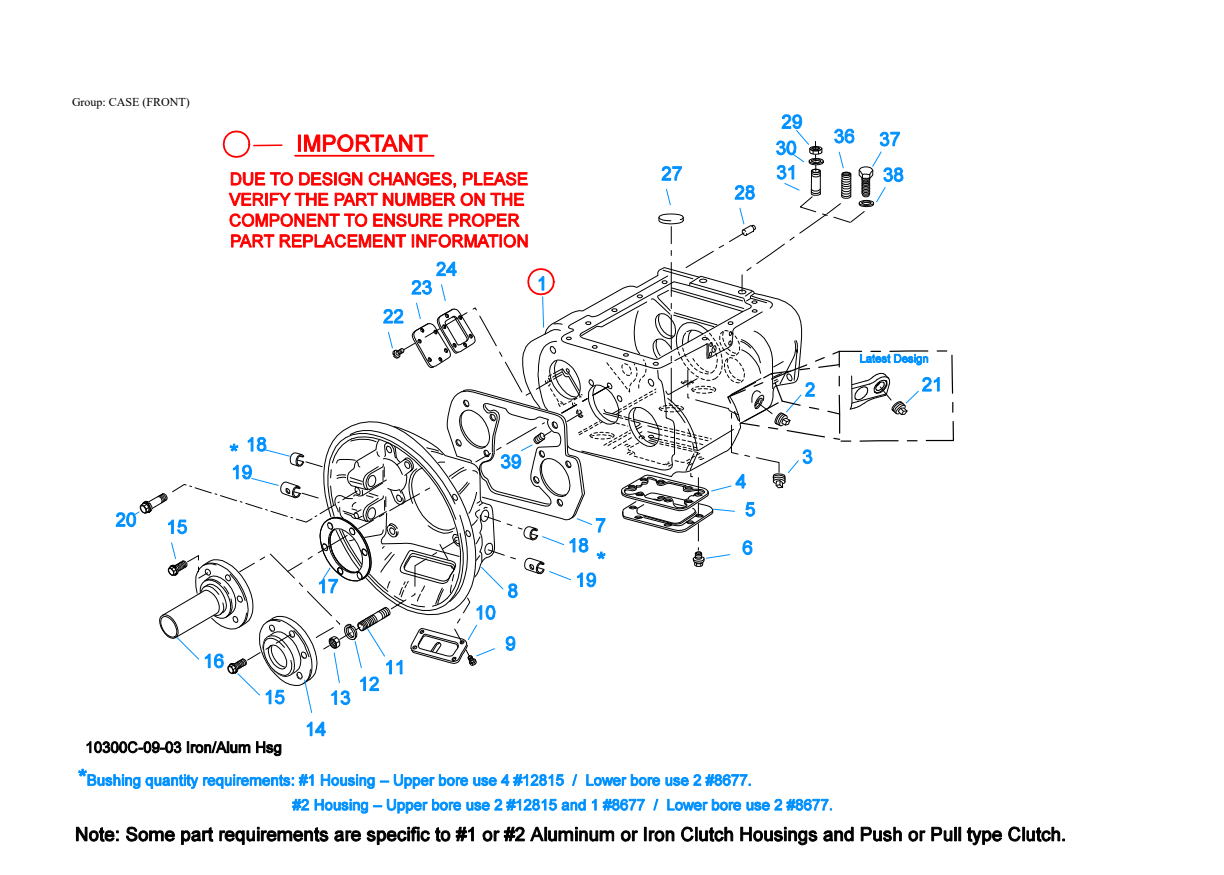 Eaton Fuller RTOF-14908LL Case (Front) exploded-view diagram