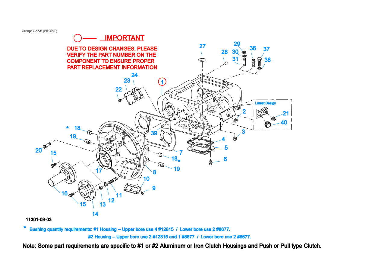 Eaton Fuller RTOF-14909ALL Case (Front) exploded-view diagram