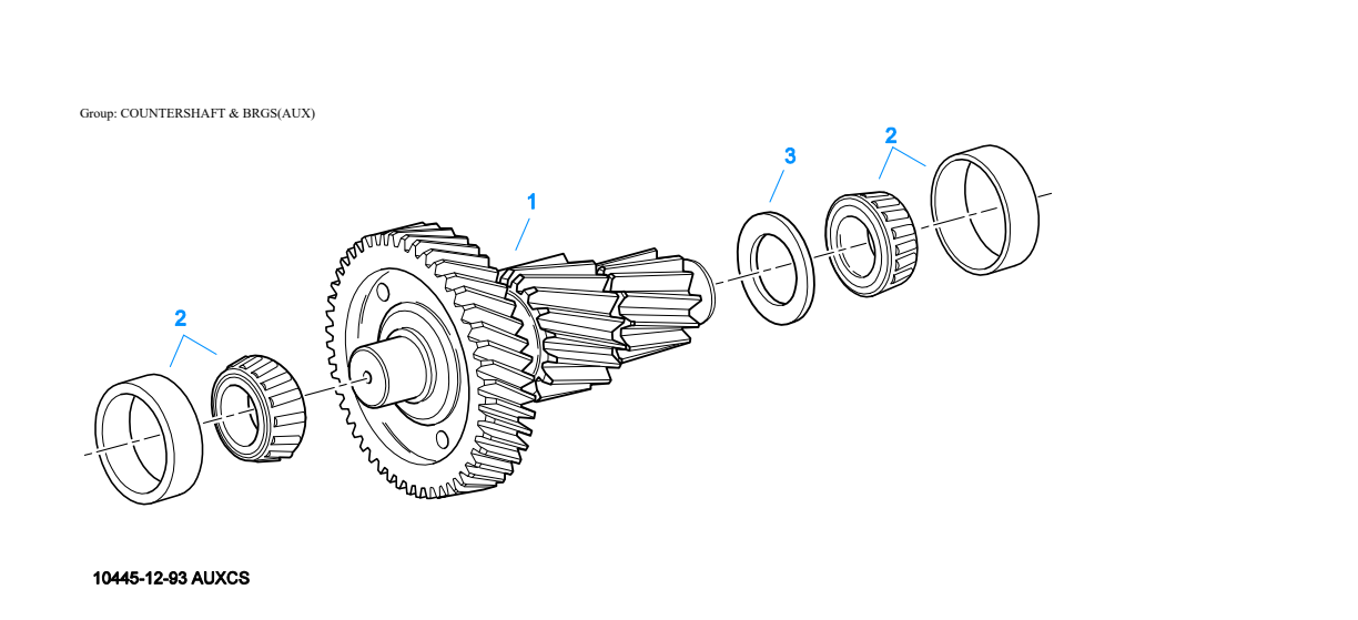 Eaton Fuller RTOF-14909MLL Countershaft & Brgs(Aux) exploded-view diagram