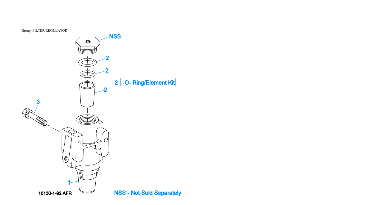 Eaton Fuller RTOF-14909MLL Filter Regulator exploded-view diagram