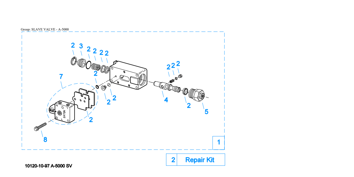 Eaton Fuller RTOF-14909MLL Slave Valve - A- exploded-view diagram