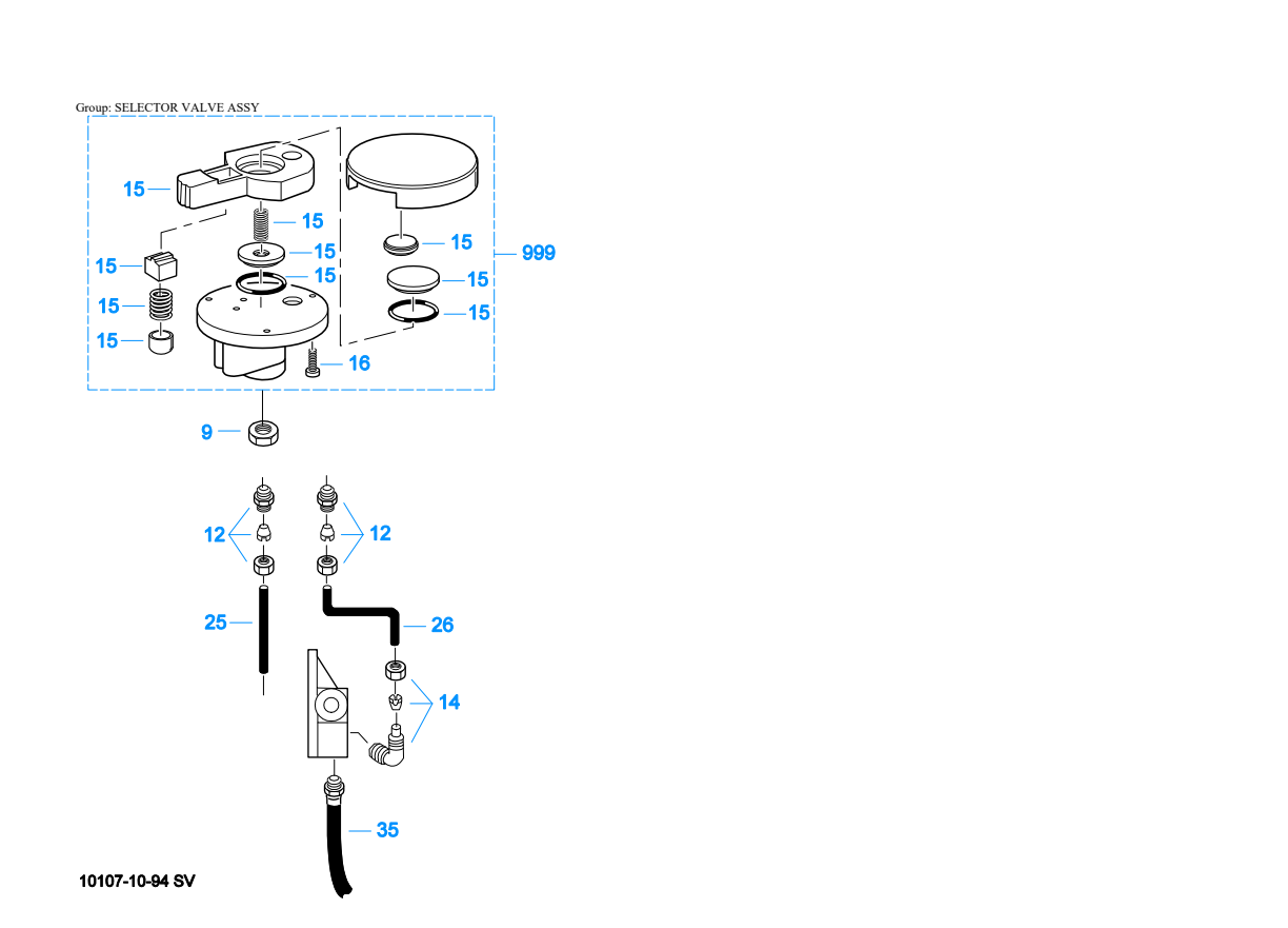 Eaton Fuller RTOF-15613 Selector Valve Assy exploded-view diagram