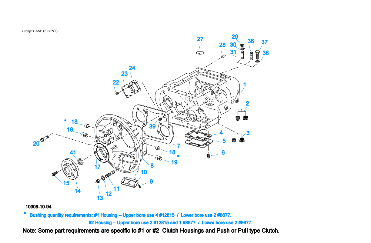 Eaton Fuller RTOF-15613 Case (Front) exploded-view diagram