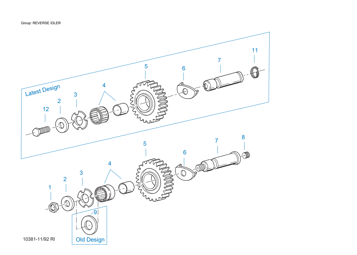 Diagrama de despiece: Engrane loco de reversa, Eaton Fuller RTOO-11613