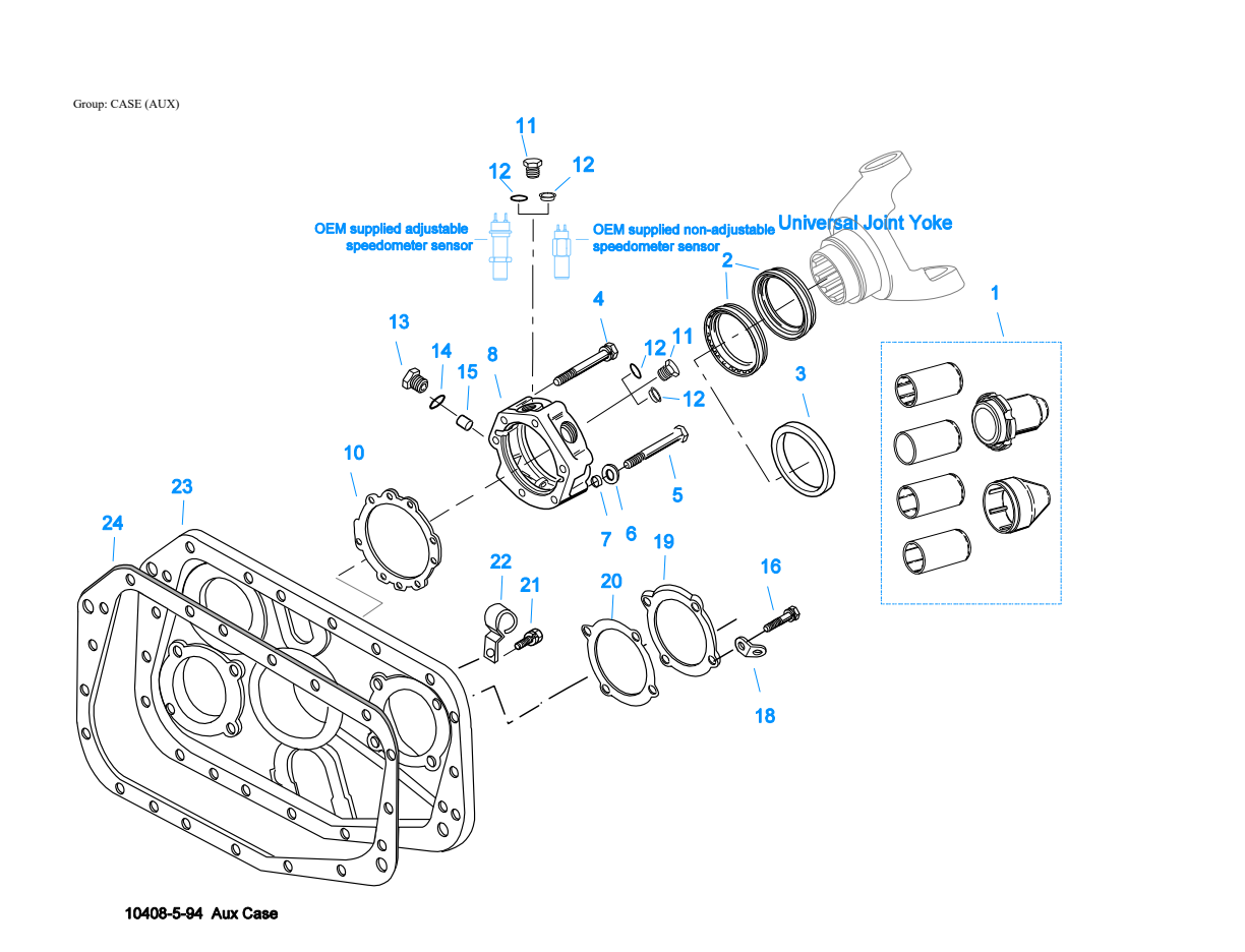 Eaton Fuller RTX-11609B Case (Aux) exploded-view diagram