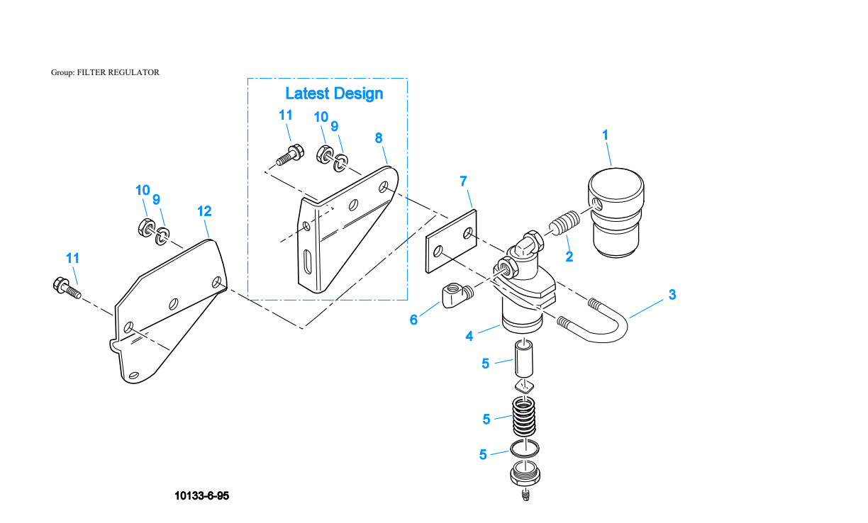 Eaton Fuller RTX-12509 Filter Regulator exploded-view diagram