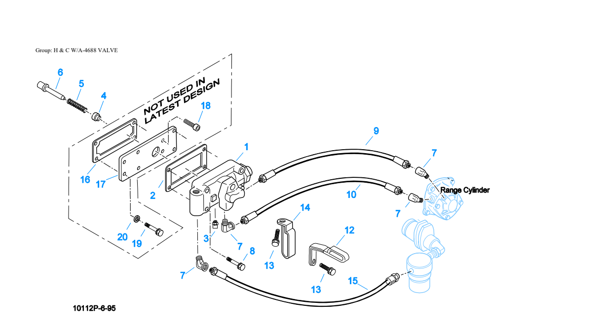 Eaton Fuller RTX-12509 H & C W/A-4688 Valve exploded-view diagram