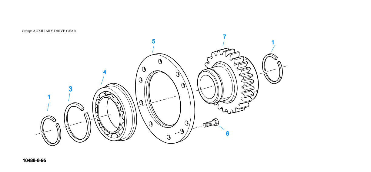 Eaton Fuller RTX-12509 Auxiliary Drive Gear exploded-view diagram