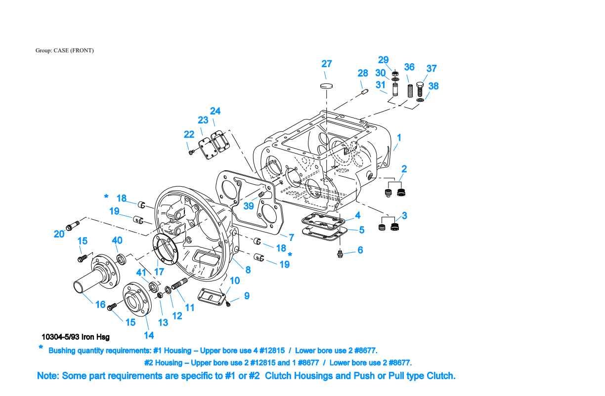 Eaton Fuller RTX-12609A Case (Front) exploded-view diagram