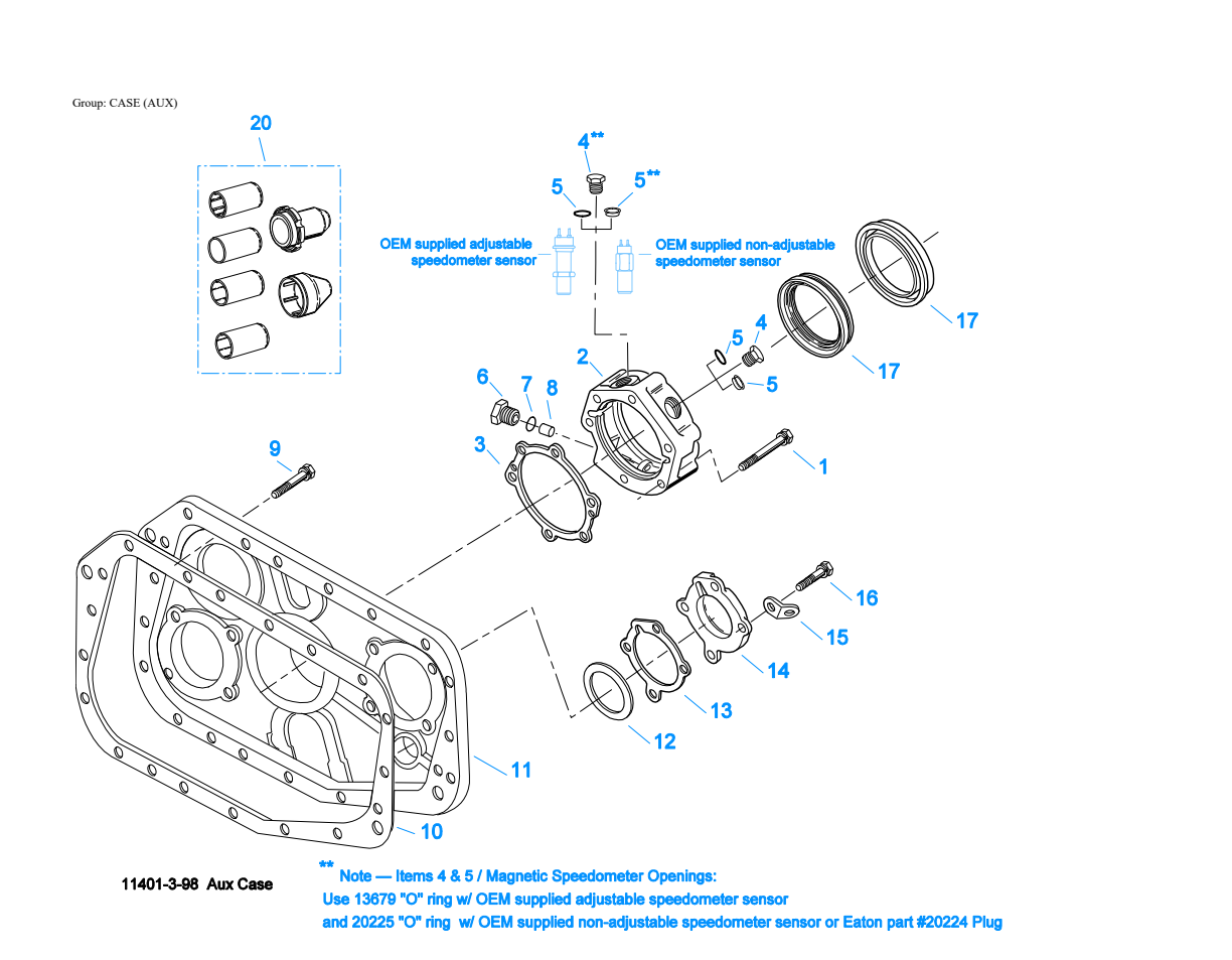 Eaton Fuller RTX-12710B Case (Aux) exploded-view diagram