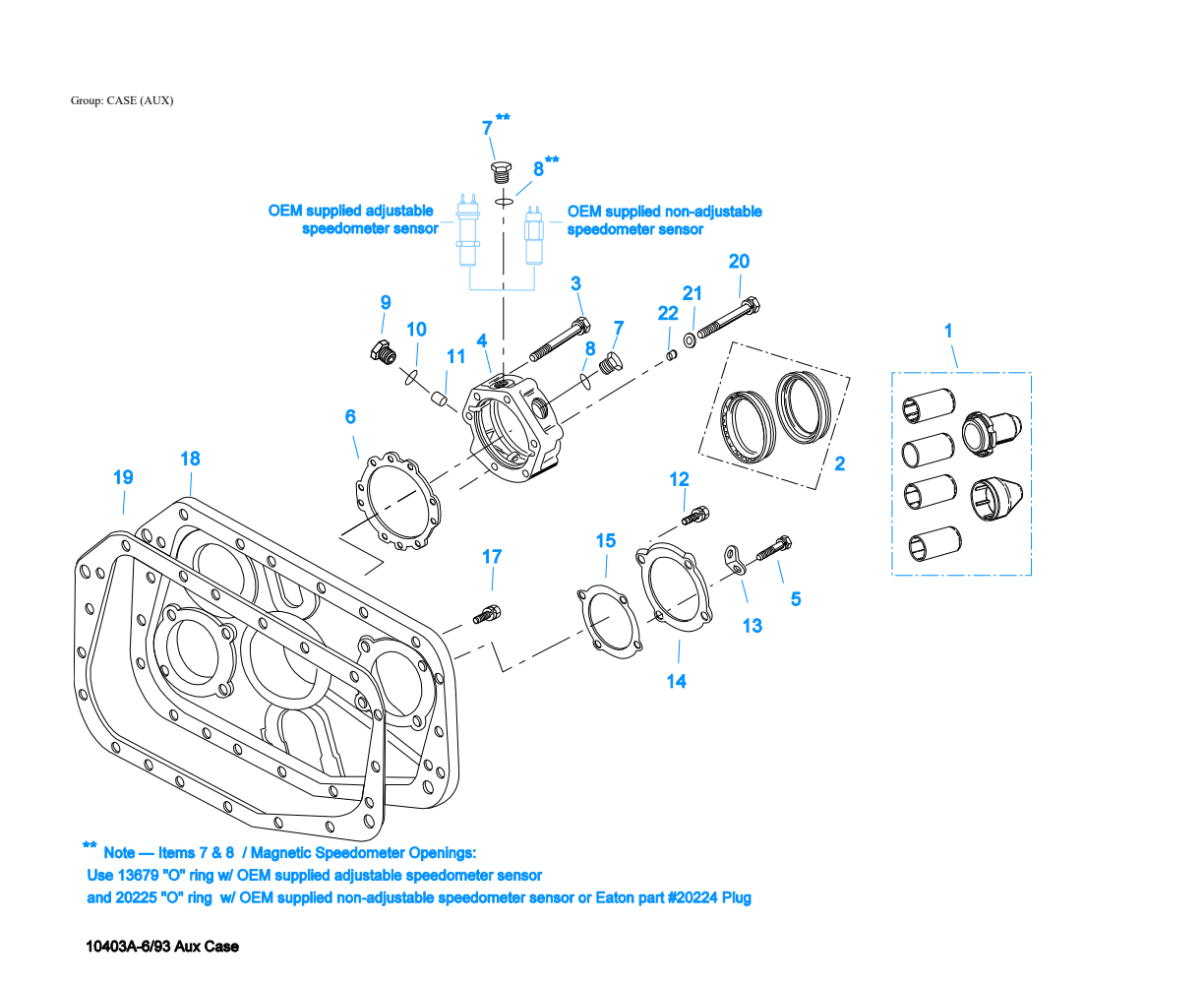 Eaton Fuller RTX-13609B Case (Aux) exploded-view diagram