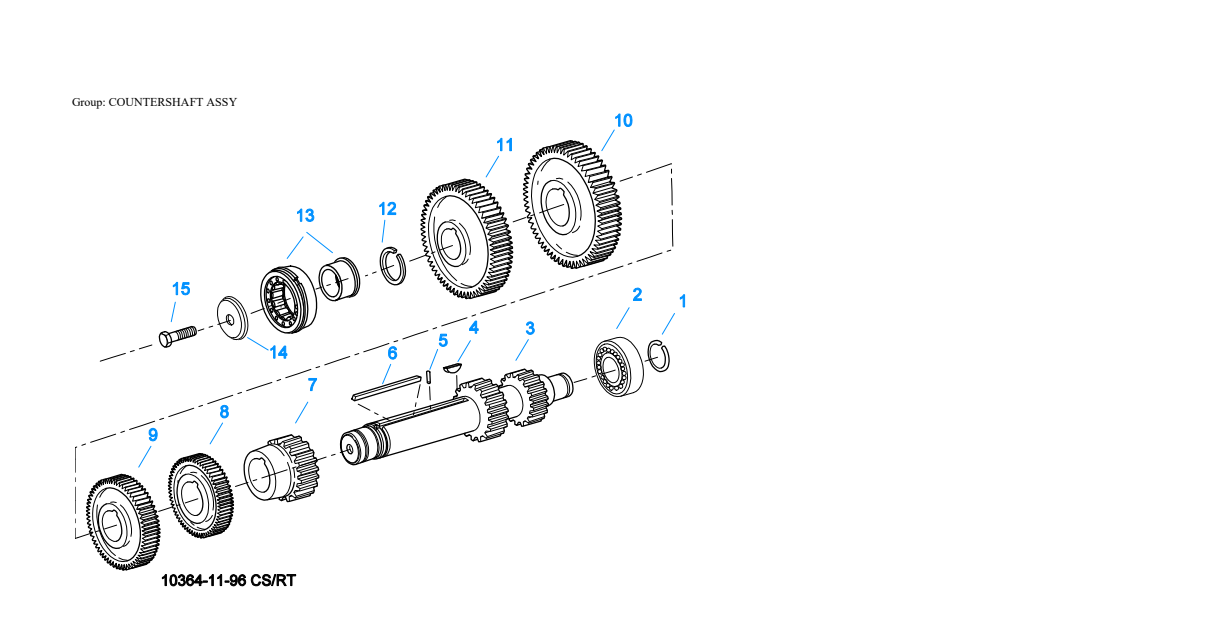 Eaton Fuller RTX-13710B Countershaft Assy exploded-view diagram