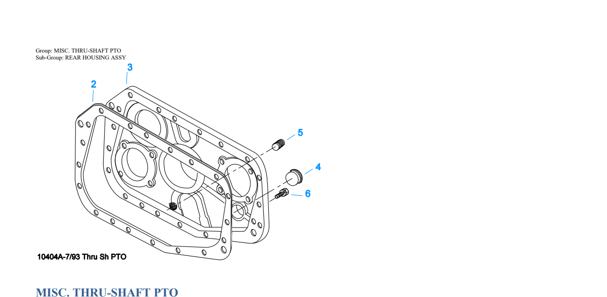 Eaton Fuller RTX-14609A Misc. Thru-Shaft Pto exploded-view diagram