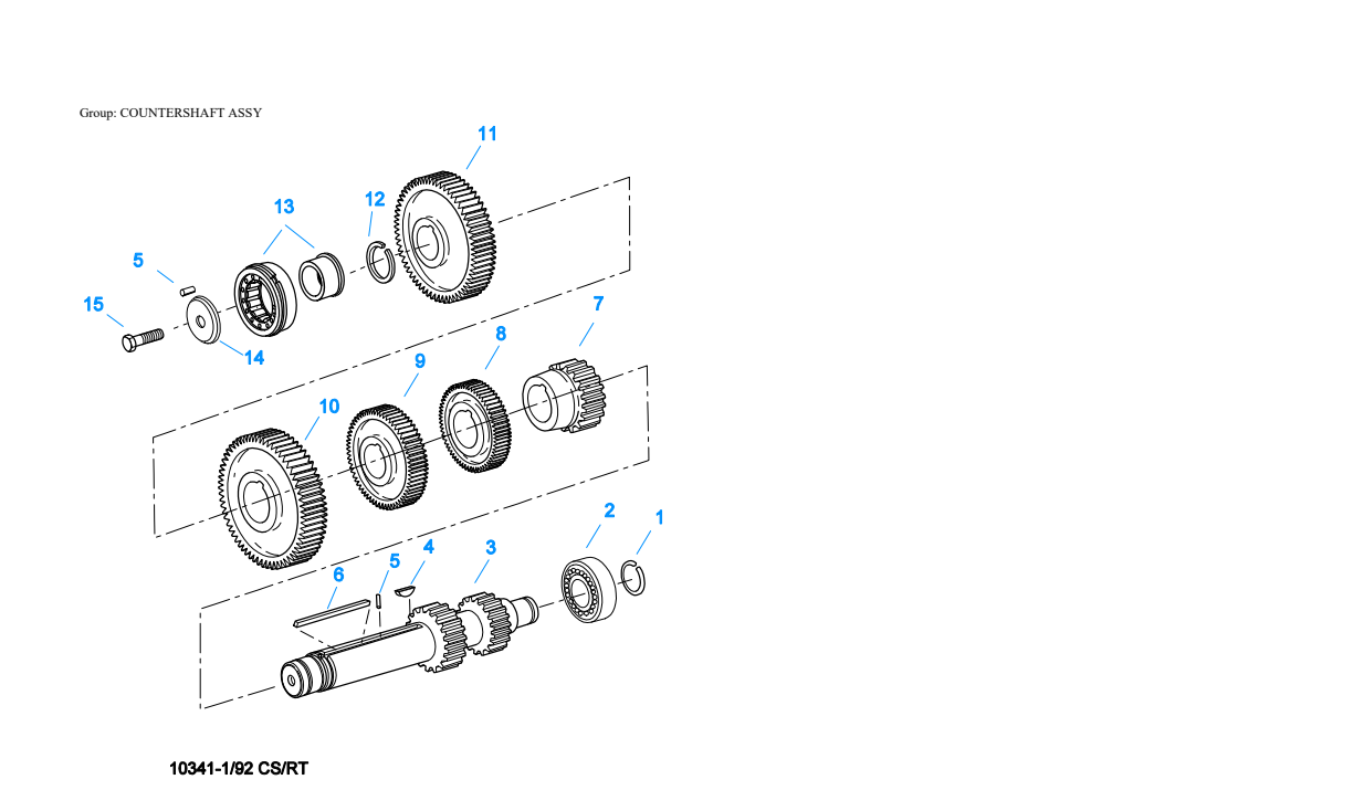 Eaton Fuller RTX-14609P Countershaft Assy exploded-view diagram