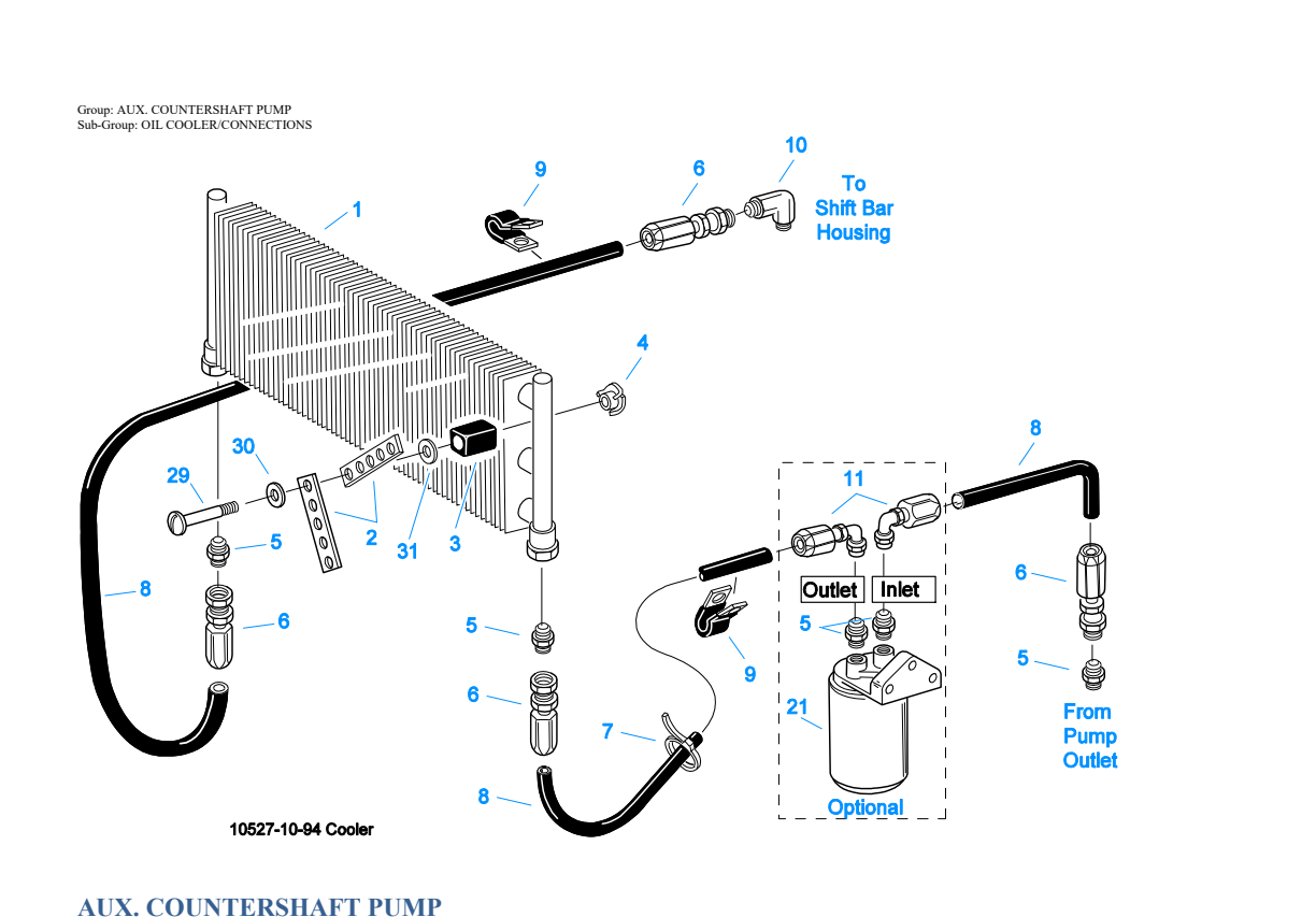 Eaton Fuller RTX-14609P Aux. Countershaft Pump exploded-view diagram